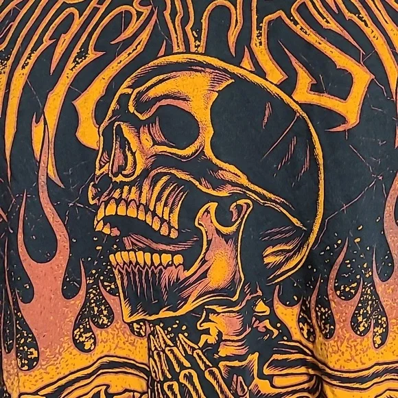 Affliction Infernal Nightmare Black & Red T-Shirt Size LARGE - Picture 3 of 13